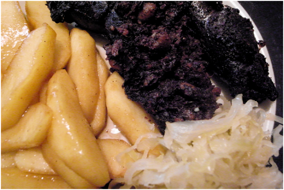 Boudin Noir with Caramelized Apples and Sauerkraut